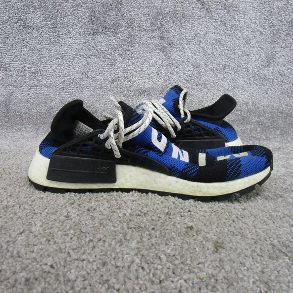 Adidas Nmd Human Race Trail X Pharrell Mens Size 8 Bbc Blue Plaid Ef7387 - Picture 4 of 7